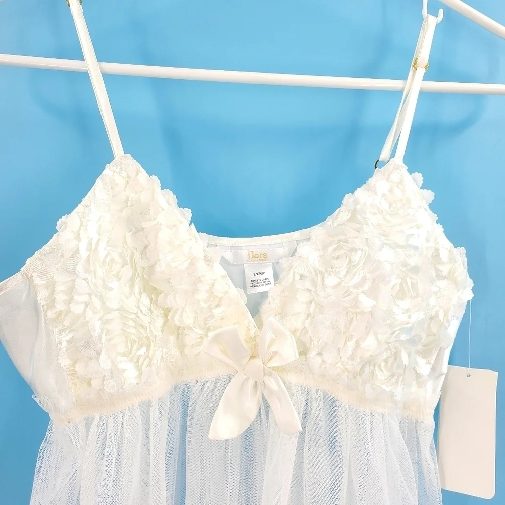 Flora Nikrooz white babydoll nightie *one piece only* NWT - Picture 3 of 15